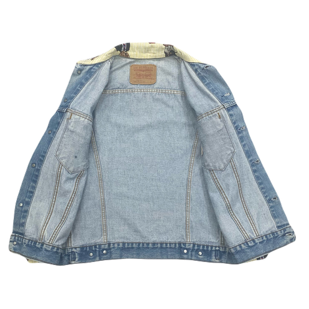 Vintage Levis x Polo Bear 1 Of 1 Custom Denim Jacket With Flip Cuffs By Subtle Flex Streetwear Women’s 38