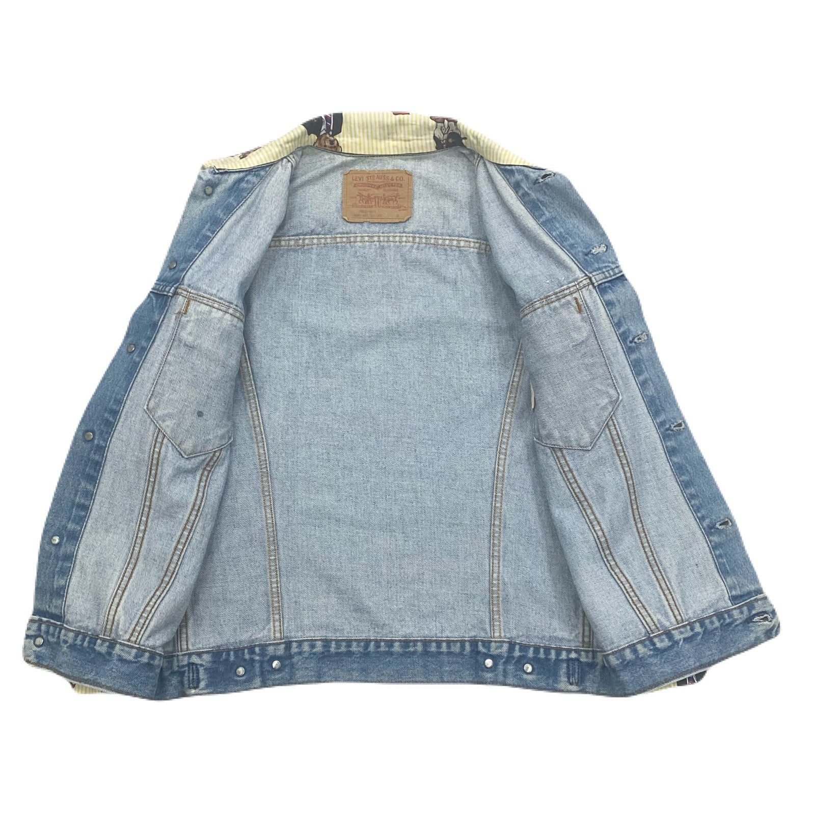 Vintage Levis x Polo Bear 1 Of 1 Custom Denim Jacket With Flip Cuffs By Subtle Flex Streetwear Women’s 38