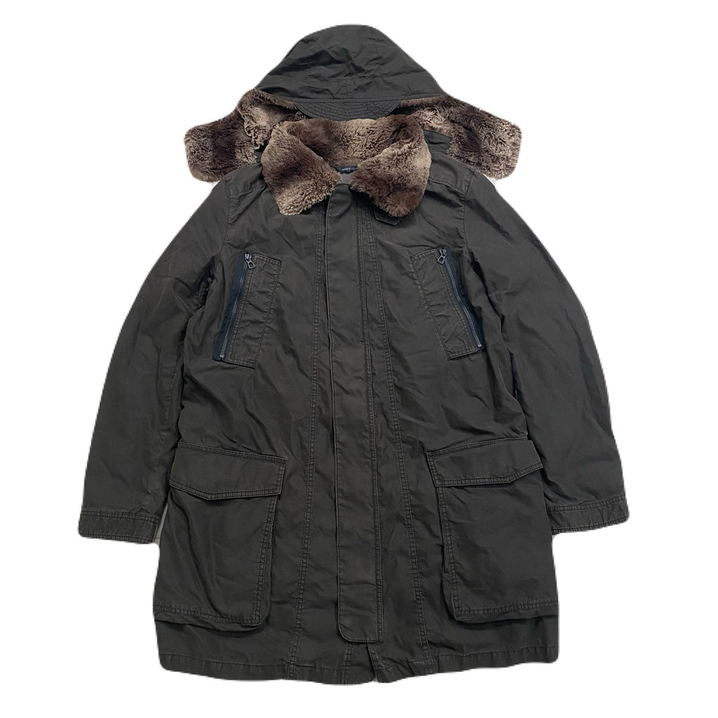 Hugo Boss Orange Faux Fur Lined Hooded Brown Parka Jacket Men’s 40 R (50 EUR)