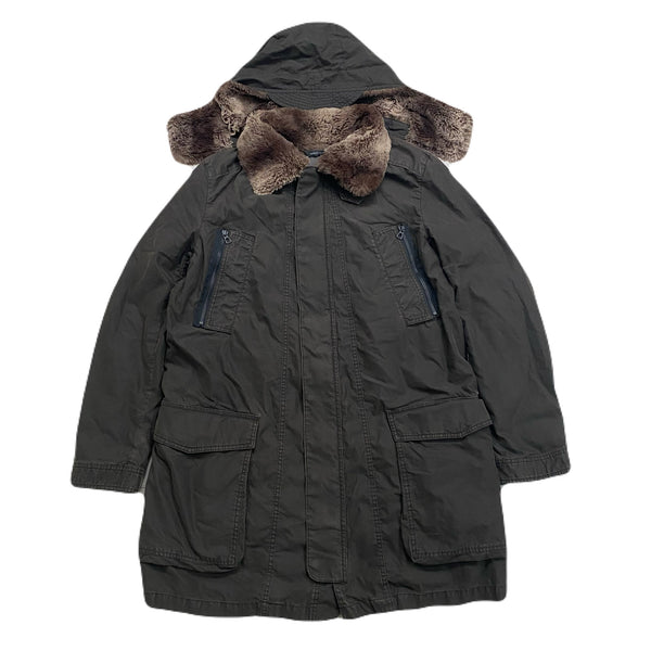 Hugo Boss Orange Faux Fur Lined Hooded Brown Parka Jacket Men’s 40 R (50 EUR)