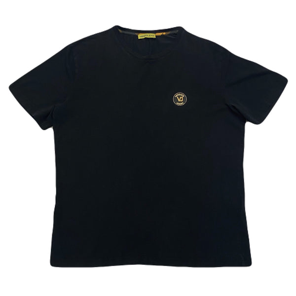 Versace Jeans Black Gold Chest Logo Stretch T-Shirt Men’s XXXL