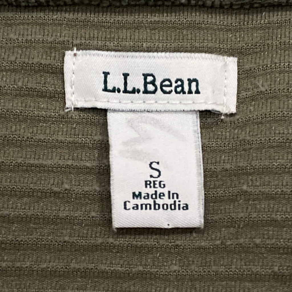 LL Bean Soft Stretch Green Corduroy Half Zip Pullover Sweatshirt Women’s Small