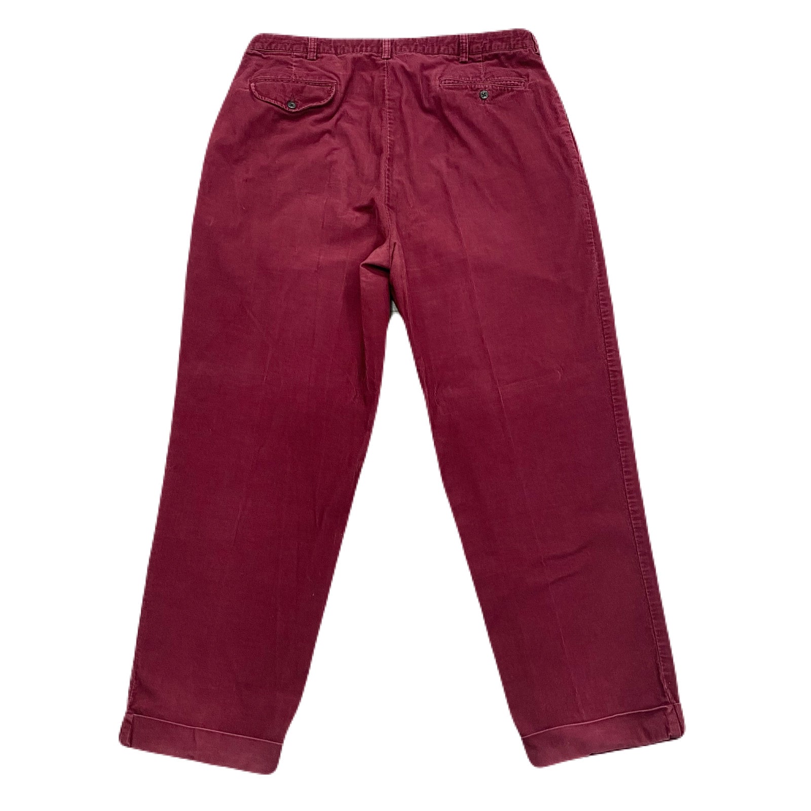 Polo Ralph Lauren Hammond Pant Pleated Burgundy Corduroy Cuffed Pants Men’s 38x30