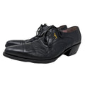 Vintage John Fluevog Idol Family Jackson Crocodile Stamped Black Leather Shoes Men’s 7 US