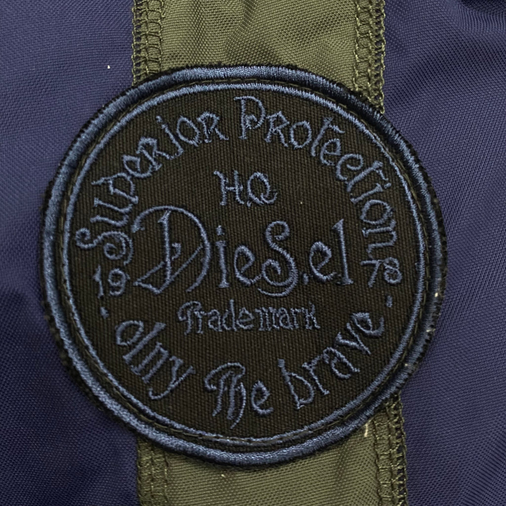 Diesel Y2K Patched Gray Blue Cafe Racer Biker Moto Jacket Men’s XXL