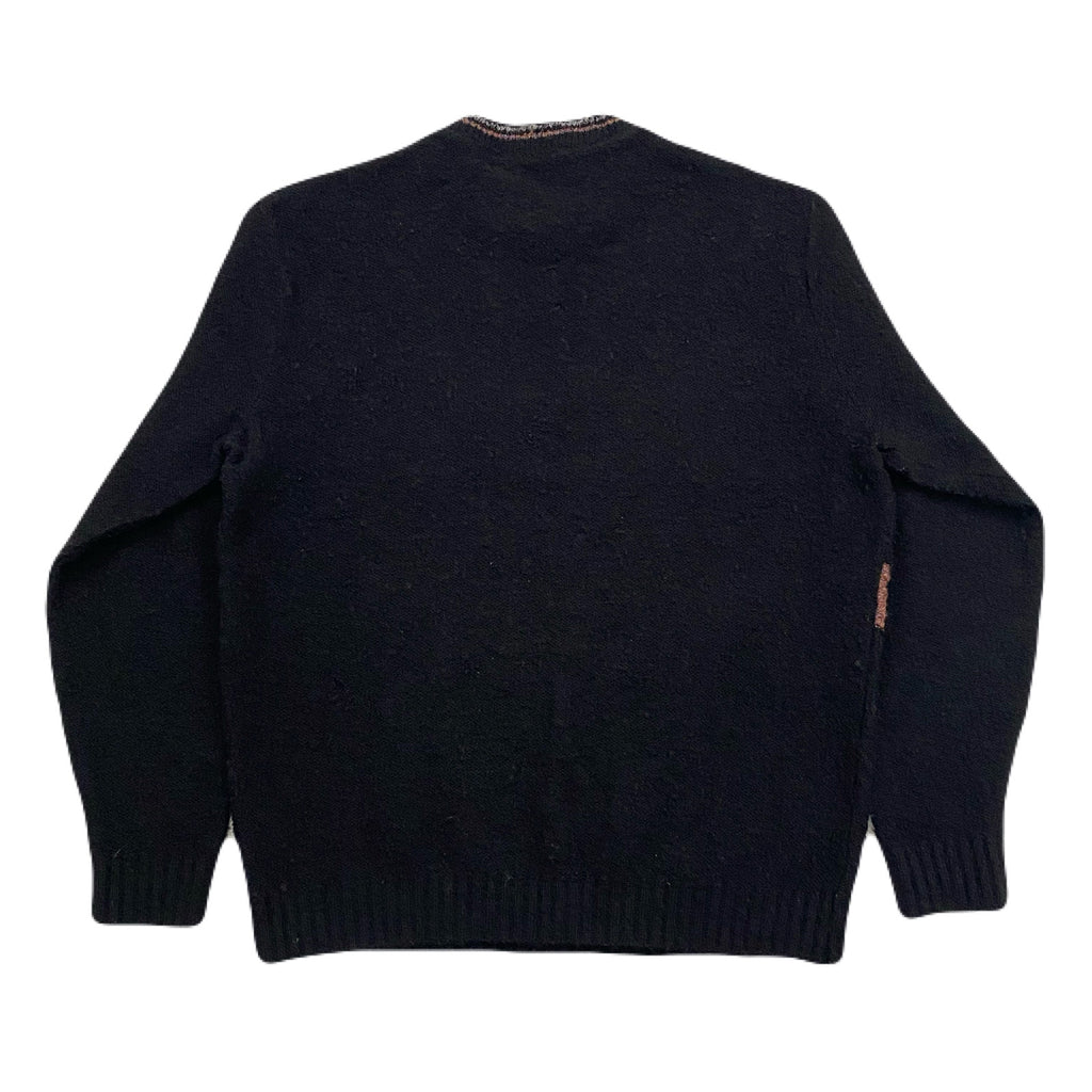 Vintage Tundra Pure Virgin Wool & Suede Knit Sweater Men’s XL