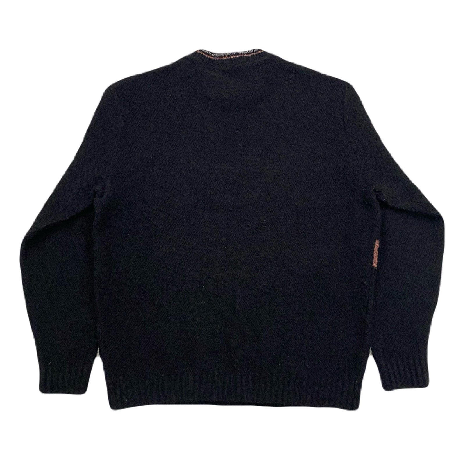 Vintage Tundra Pure Virgin Wool & Suede Knit Sweater Men’s XL