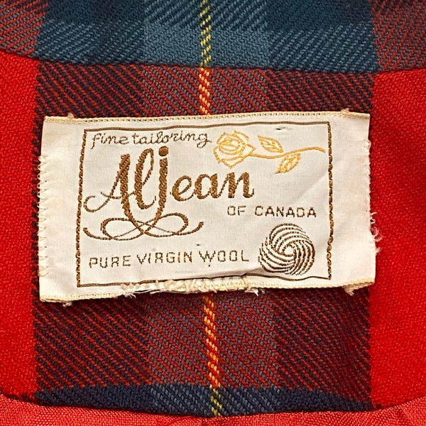 Vintage Aljean Lindsay Plaid Wool Blazer Jacket Women’s Size Unknown