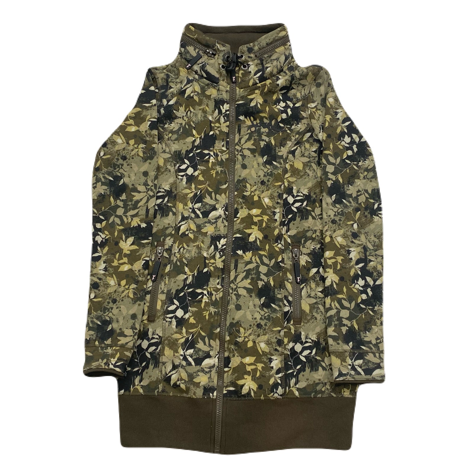 Triple Five Soul Camo Foliage Concealable Hood Long Zip Hoodie Women’s XL