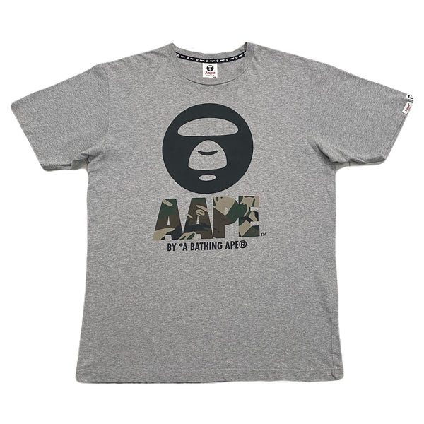 Aape By A Bathing Ape Bape Camo Letter Big Head Gray T-Shirt Men’s XL