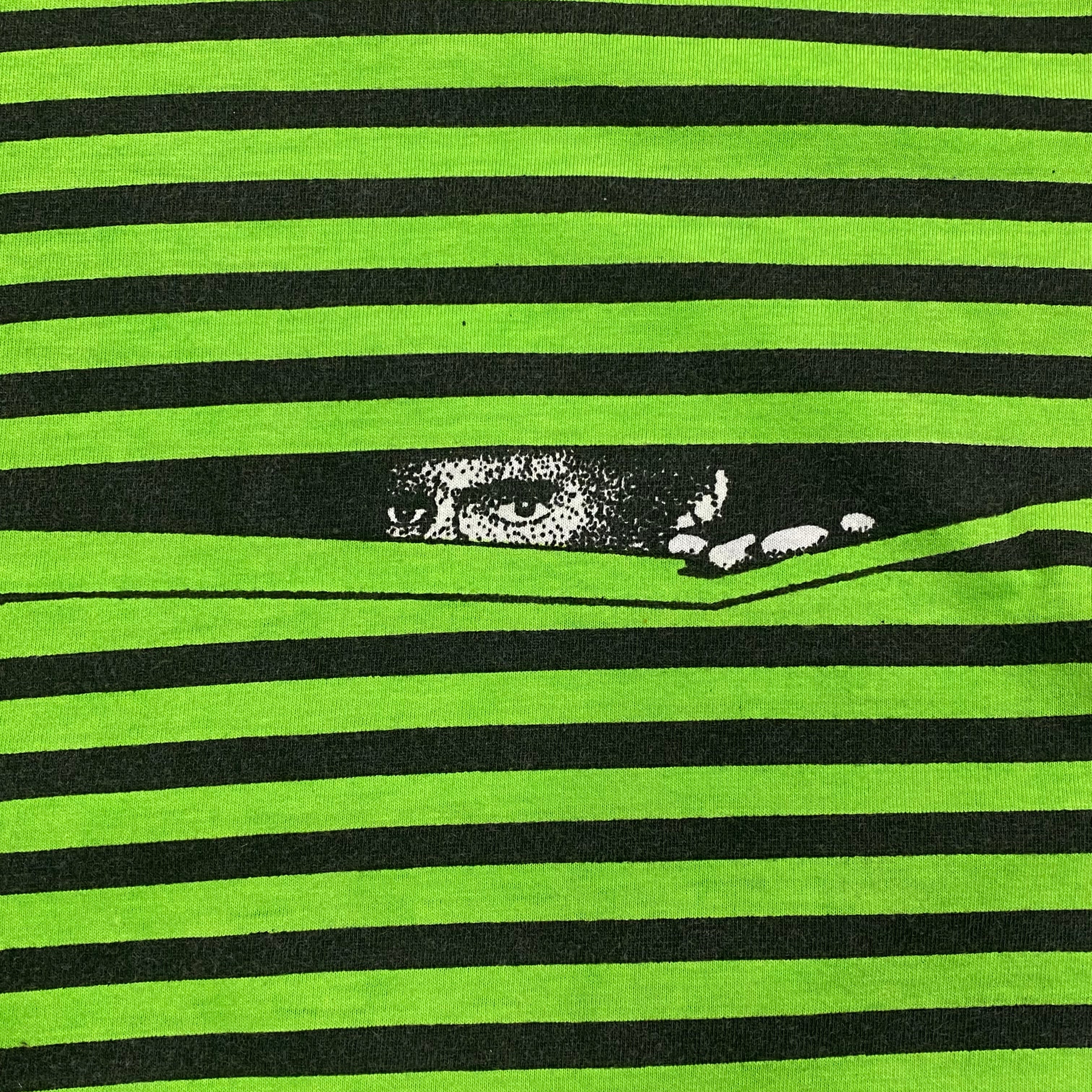 Vintage 1990 A Couple Of Guys Striped Lime Black Sample T-Shirt Men’s Large
