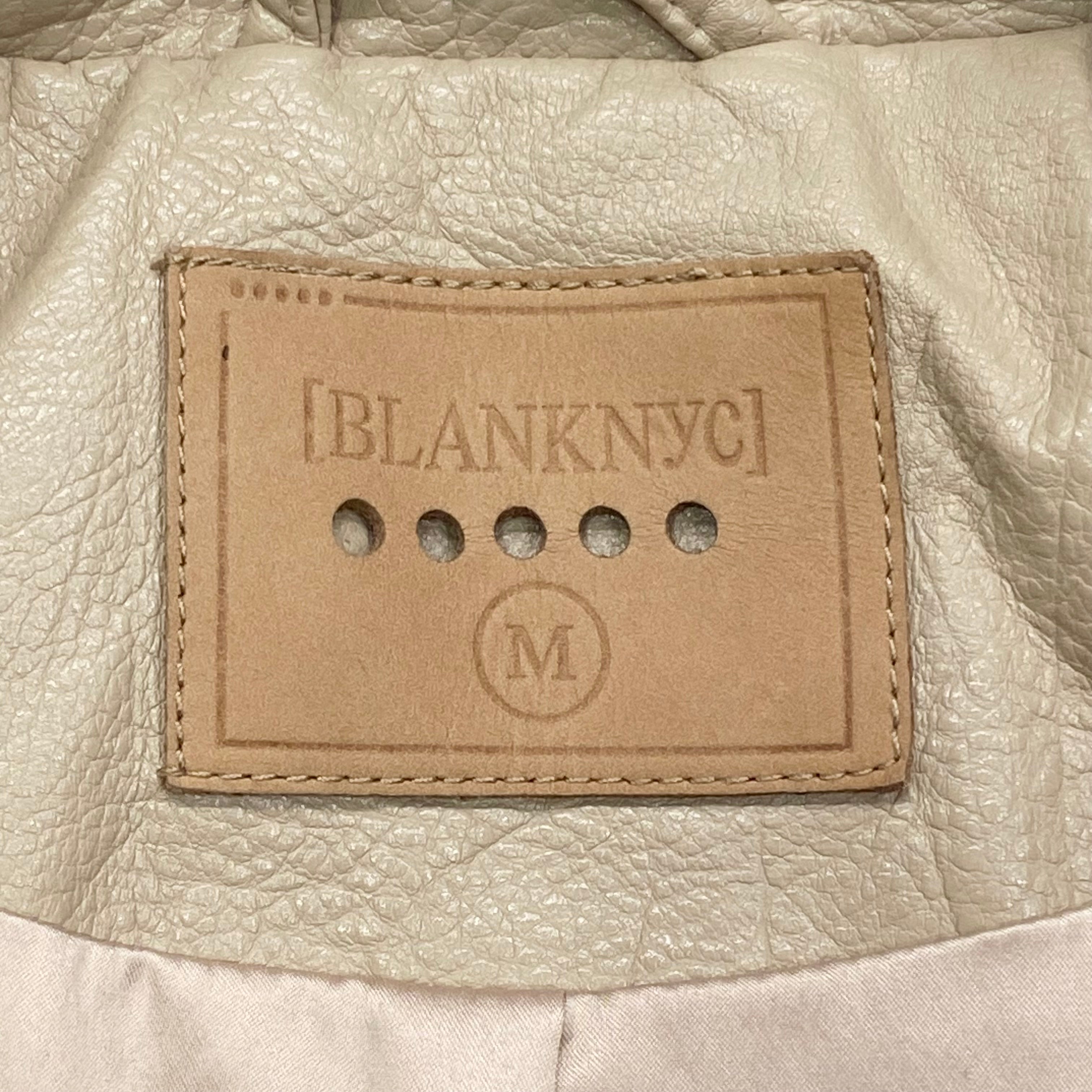 Blank NYC Embroidered Floral Faux Leather Studded Moto Jacket Medium