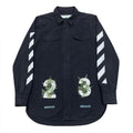 Off-White c/o Virgil Abloh 2013 Ferns 23 Mirror Black Button Up Shirt Men’s Small
