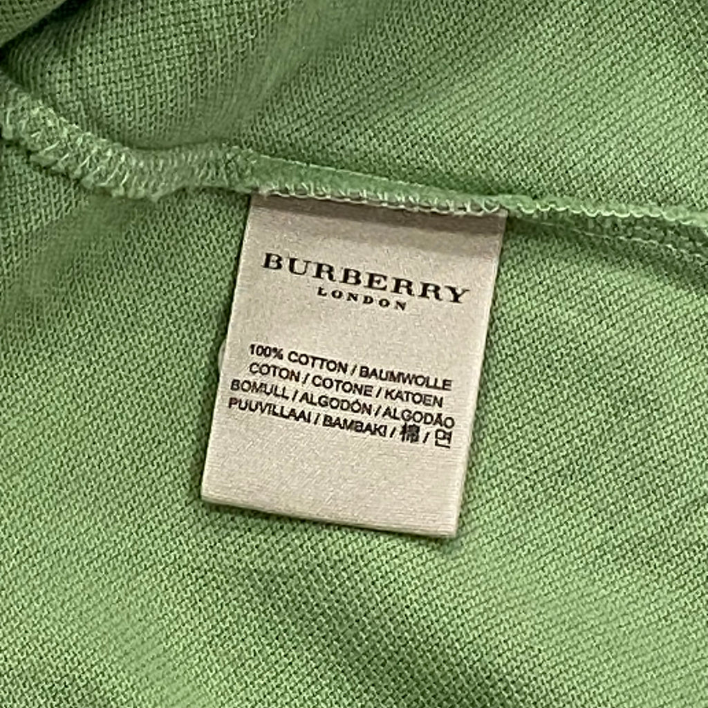 Burberry London Big Chest Logo Embroidered Green Cotton Polo Shirt Men’s Medium