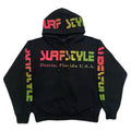 Vintage Surf Style Destin, Florida Black Surfer Skater Hoodie Men’s Small