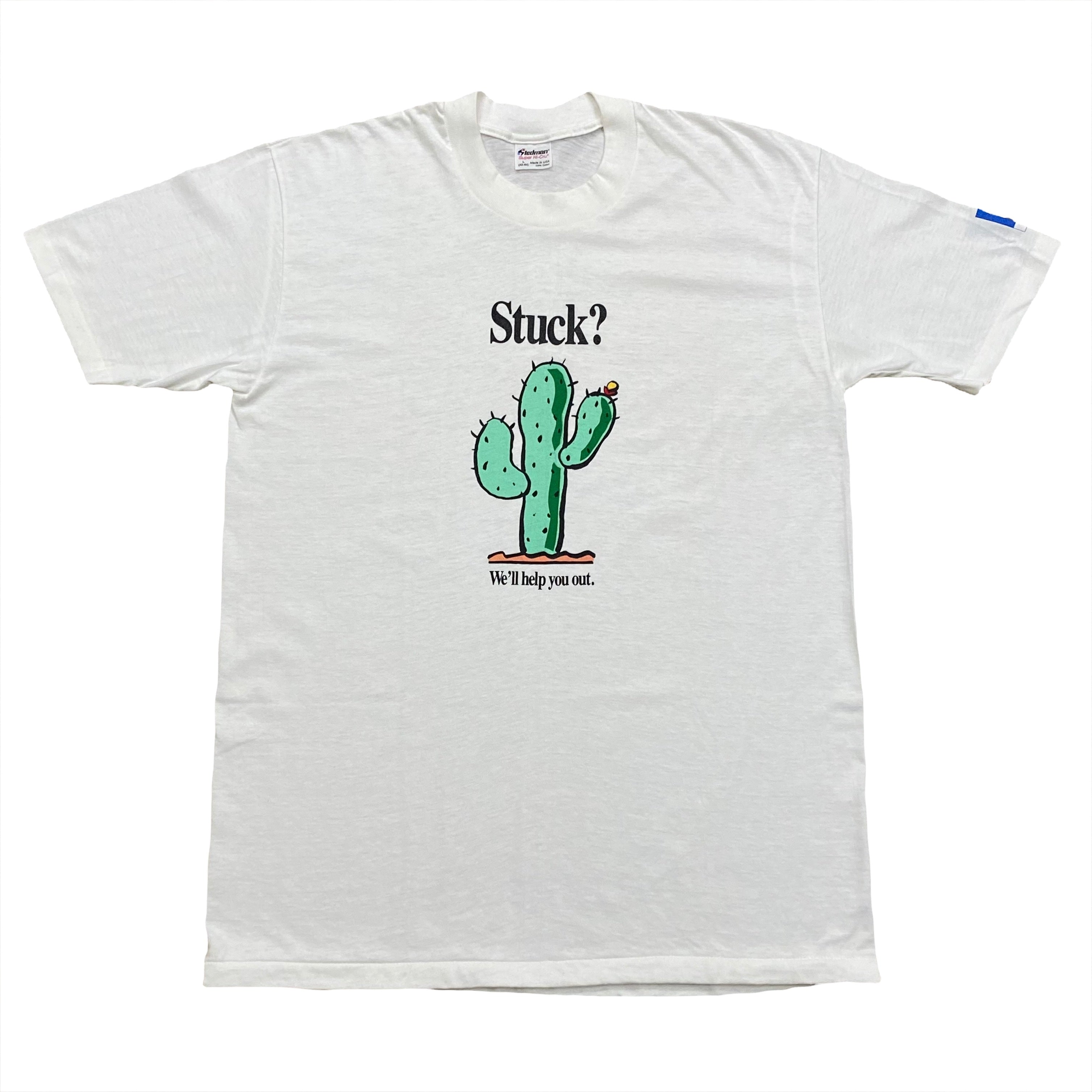 Vintage 1988 Xerox Stuck? We’ll Help You Out Cactus T-Shirt Large