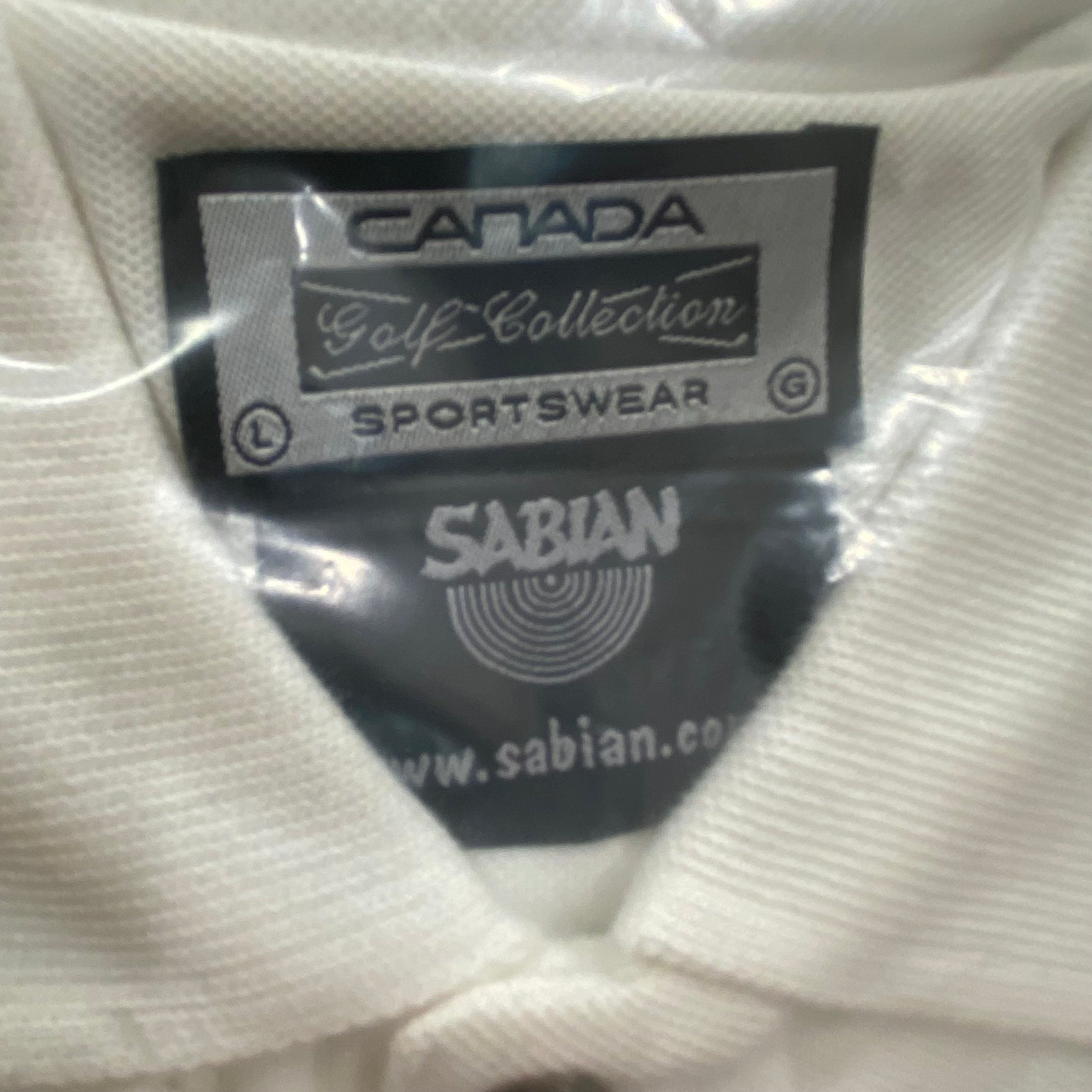 Vintage Sabian Cymbals Rock Music Polo Golf Shirt Men’s Large