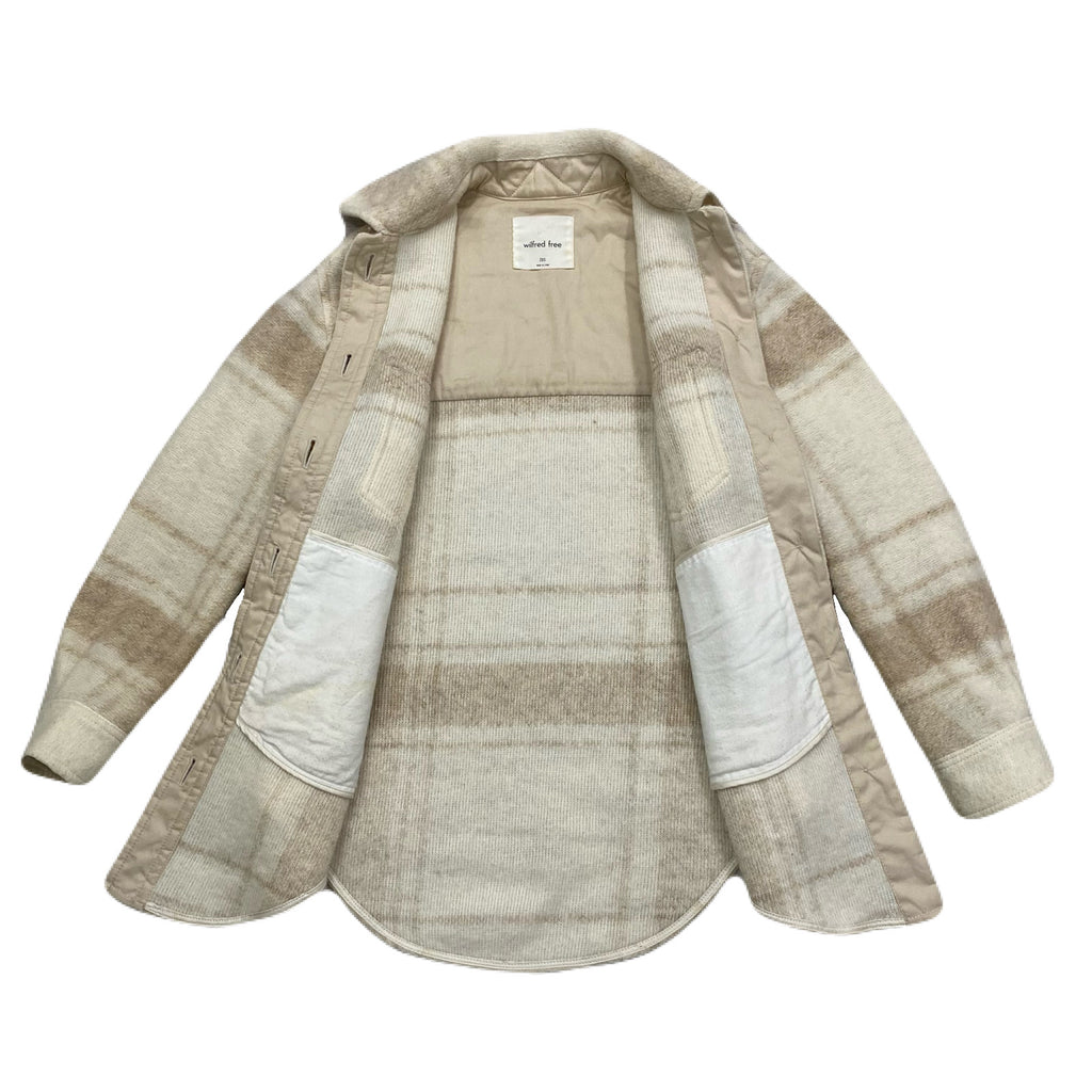 Wilfred Free Aritzia Wool Alpaca Beige Plaid Shacket Jacket Women’s 2XS