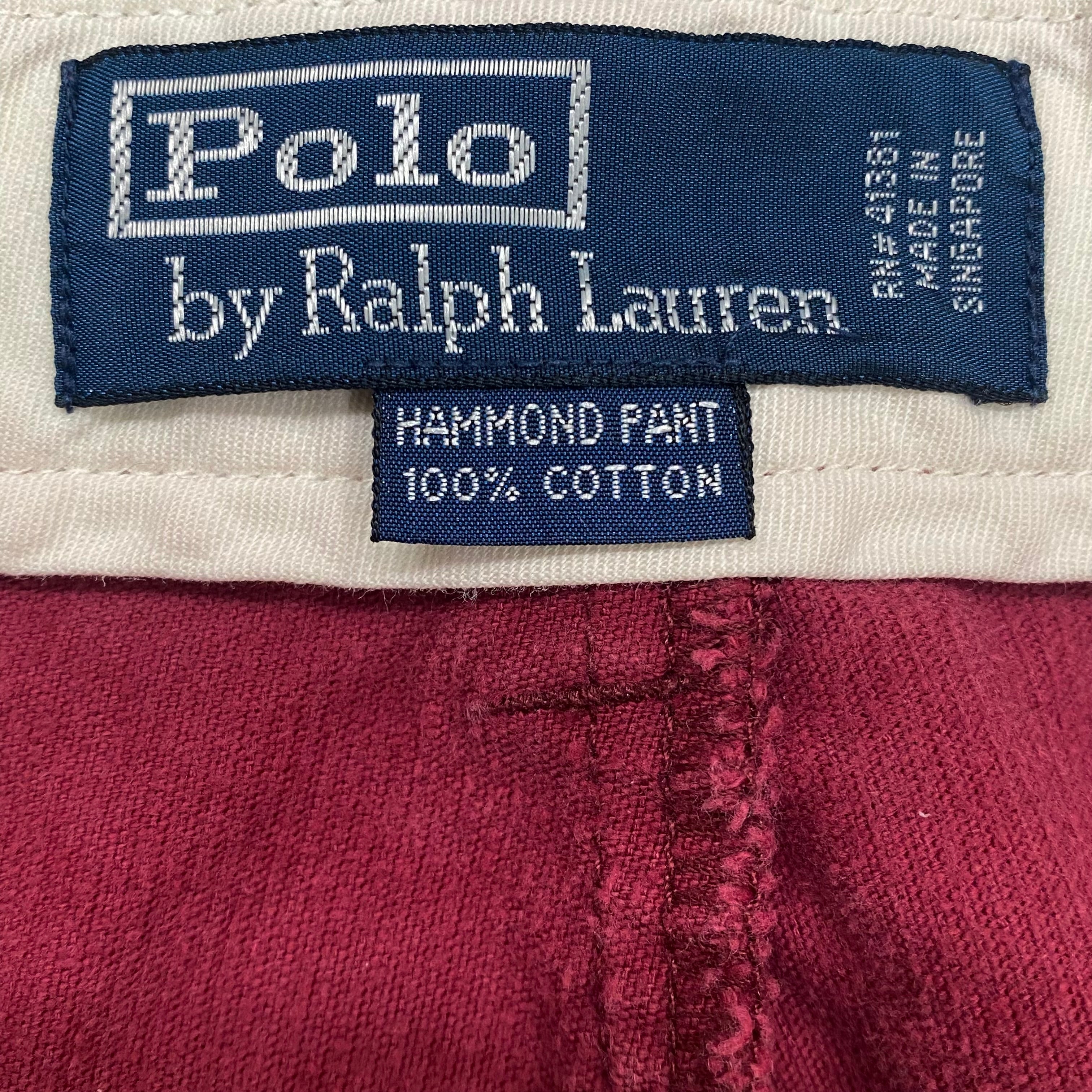 Polo Ralph Lauren Hammond Pant Pleated Burgundy Corduroy Cuffed Pants Men’s 38x30