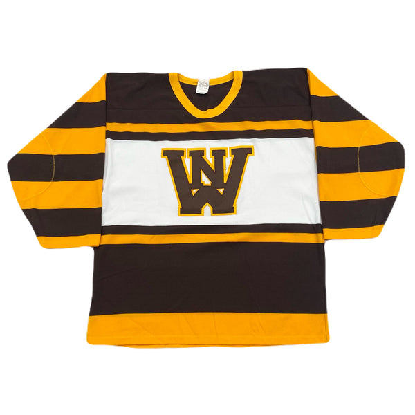 Vintage AK Athletic Knit ACHA Wyoming Cowboys & Cowgirls #4 Hockey Jersey Men’s Large