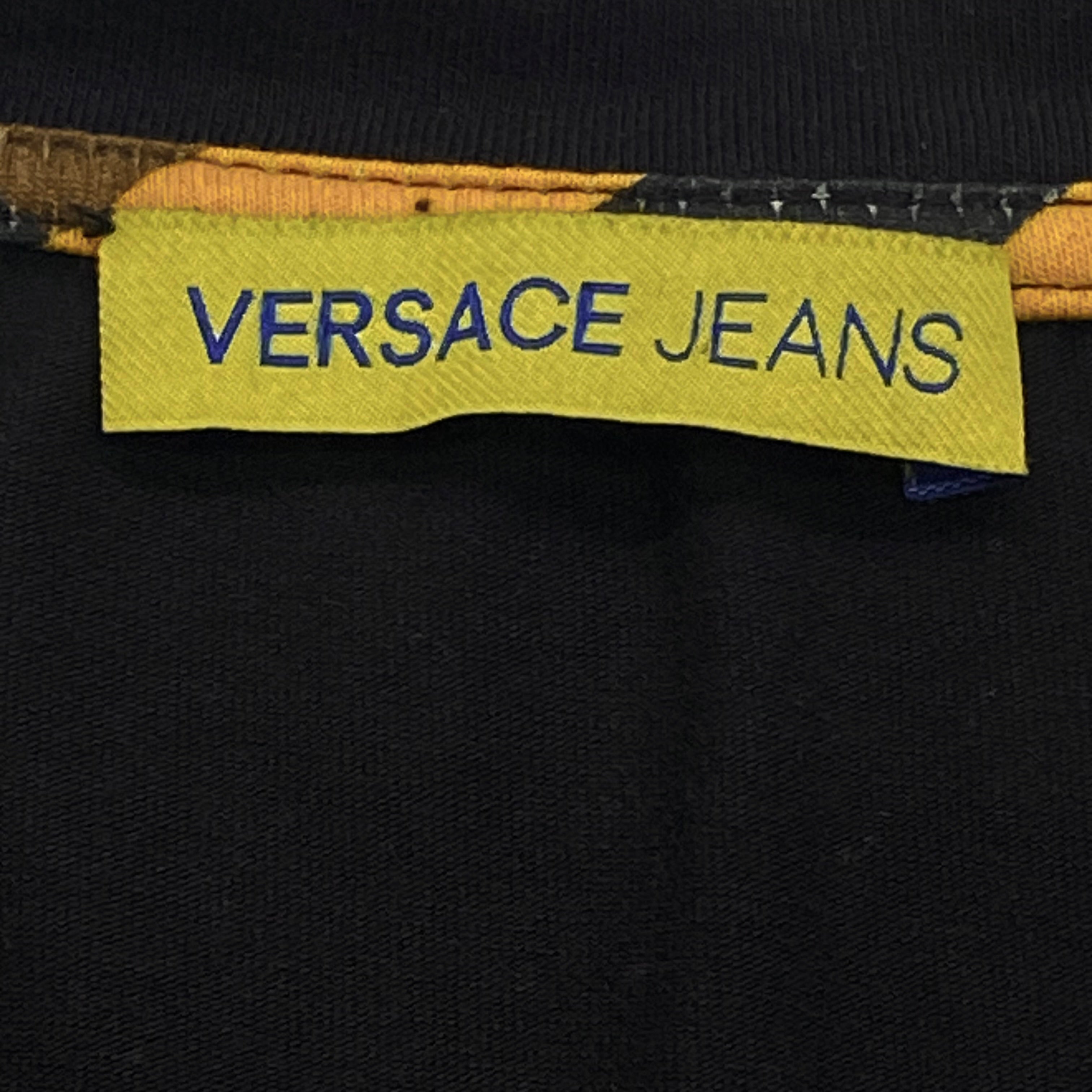 Versace Jeans Black Gold Chest Logo Stretch T-Shirt Men’s XXXL