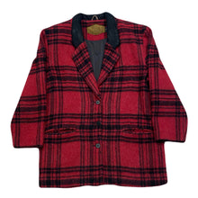 Load image into Gallery viewer, Vintage Woolrich Red Black Plaid Wool Mohair Blazer Jacket Women’s Medium
