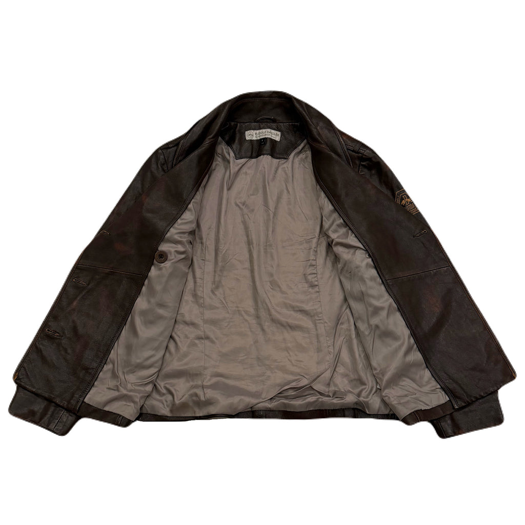 Rudolf Dassler Schuhfabrik By Puma Genuine Leather Double Breasted Jacket Women’s Large