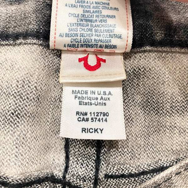 Vintage True Religion Ricky Straight Made In USA Gray Acid Wash Jeans Men’s 31x29