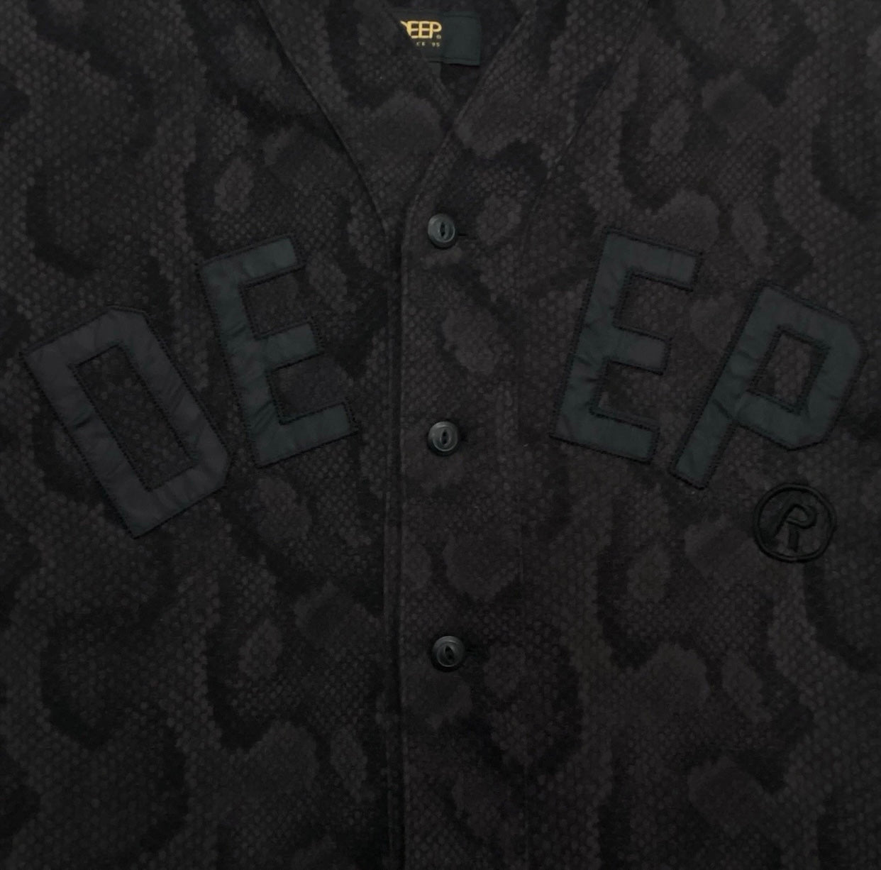 10 Deep Snake Skin All Over Print AOP Baseball Jersey Shirt Men’s Medium