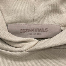 Load image into Gallery viewer, Fear Of God Essentials Flocked Logo Teens Wheat/Dark Gray Raglan Hoodie 14/16
