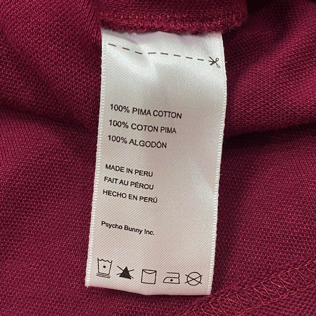 Psycho Bunny By Robert Godley 2023 Maroon Crossbones Polo Shirt Men’s 4XL