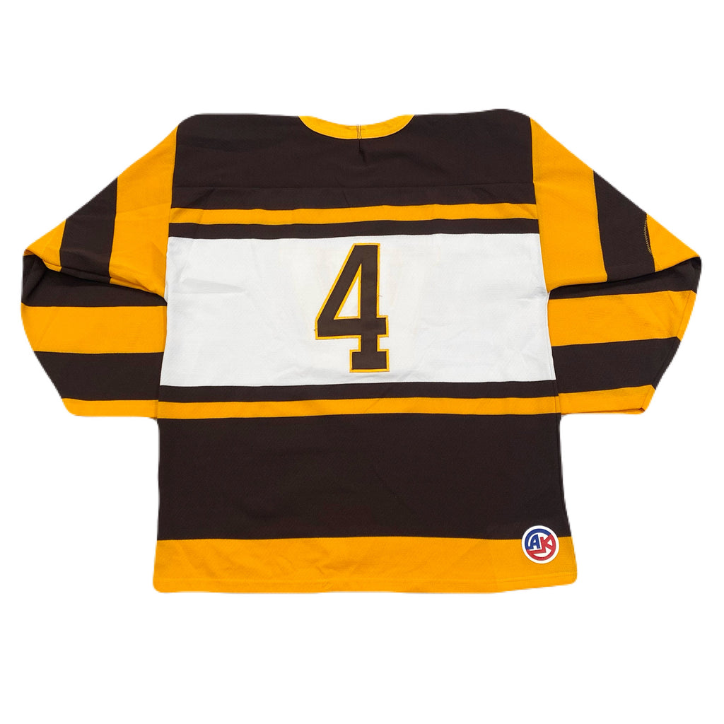 Vintage AK Athletic Knit ACHA Wyoming Cowboys & Cowgirls #4 Hockey Jersey Men’s Large