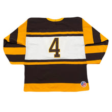 Load image into Gallery viewer, Vintage AK Athletic Knit ACHA Wyoming Cowboys &amp; Cowgirls #4 Hockey Jersey Men’s Large
