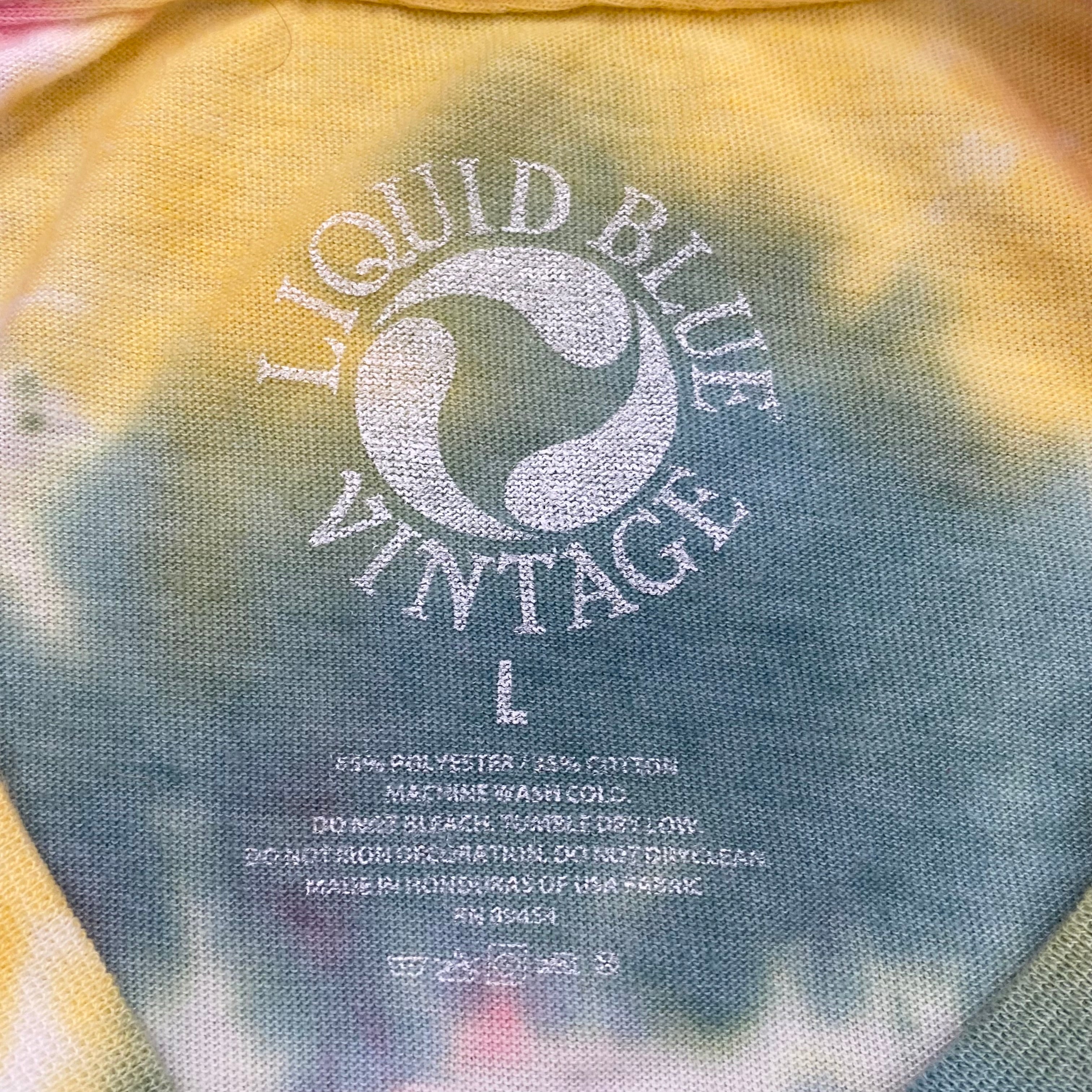 Liquid Blue Vintage Grateful Dead Steal Your Face Rasta Hippie Retro T-Shirt Men’s Large