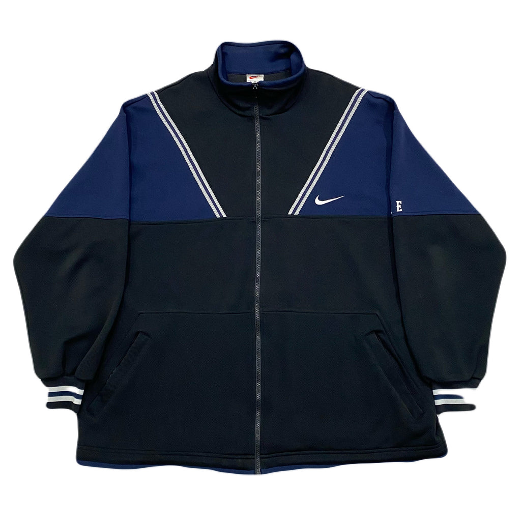 Vintage 90’s Nike White Tag Black & Navy Blue Zip Track Jacket Men’s XL
