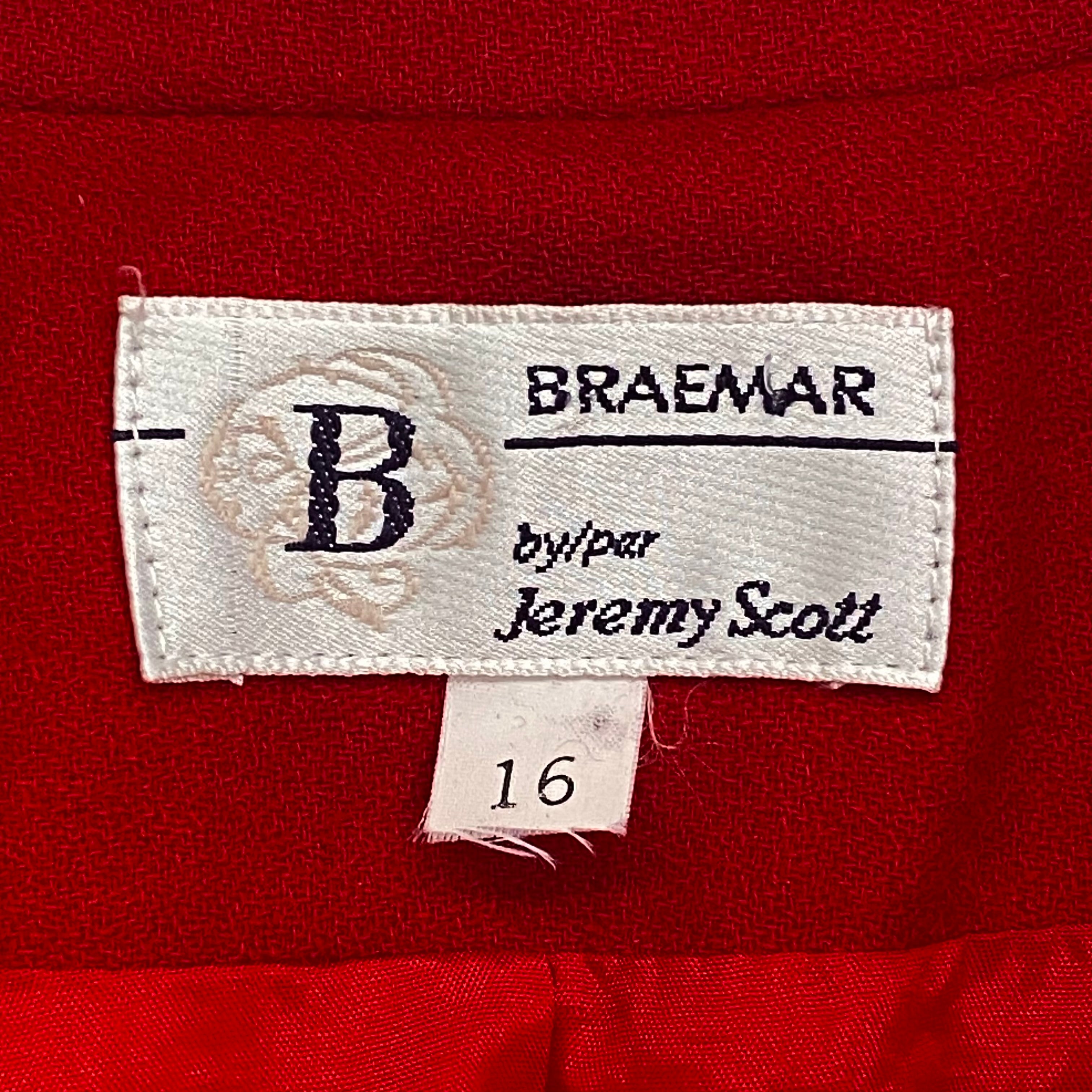 Vintage 80’s Braemar By Jeremy Scott Virgin Wool Blazer Jacket Women’s 16