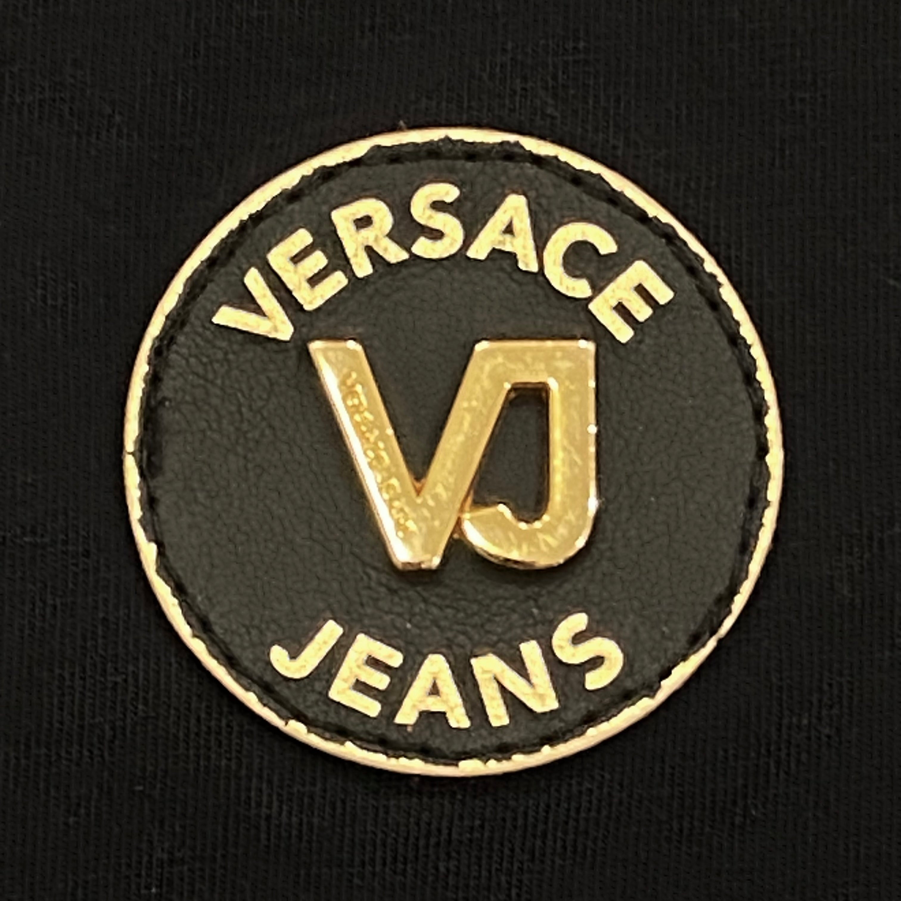 Versace Jeans Black Gold Chest Logo Stretch T-Shirt Men’s XXXL