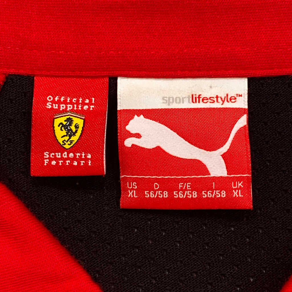 Puma Ferrari Scuderia Santander Black Red Mesh Back Polo Shirt Men’s XL