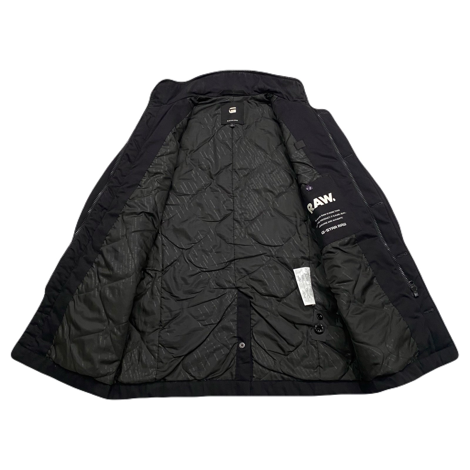 G-Star Raw Black Garber Padded Trench Coat Jacket Men’s Large