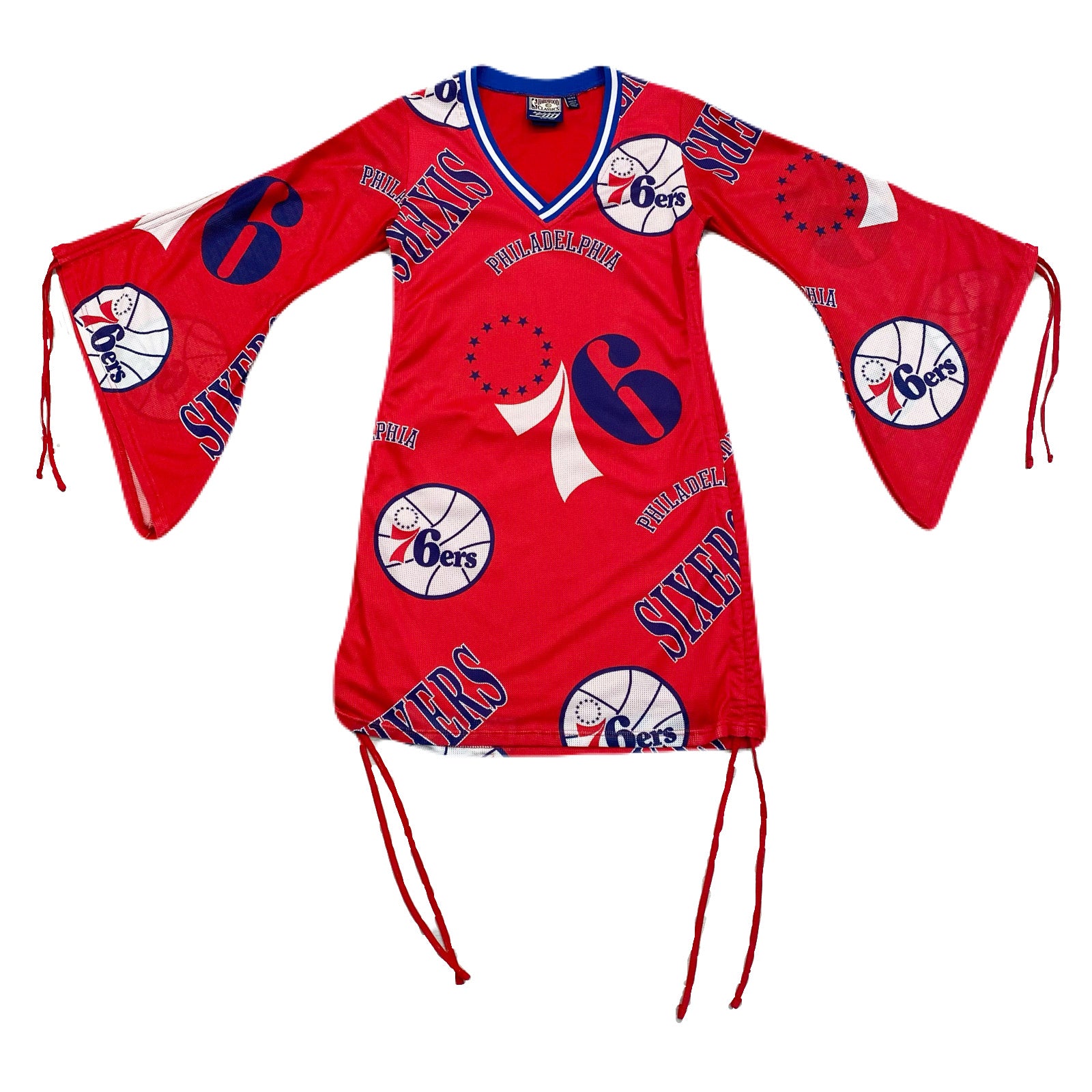 Vintage Hardwood Classics NBA Philadelphia 76ers All Over Print Jersey Dress Women’s XL