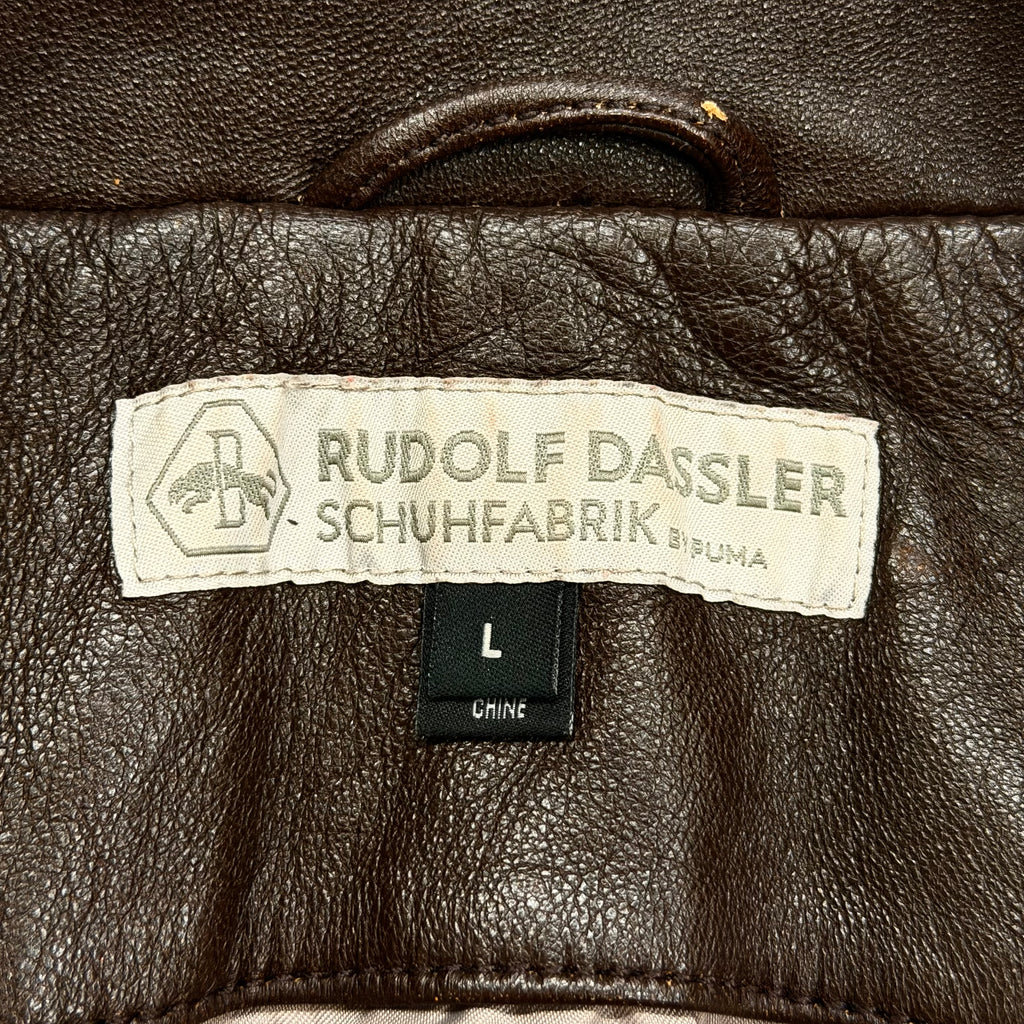 Rudolf Dassler Schuhfabrik By Puma Genuine Leather Double Breasted Jacket Women’s Large