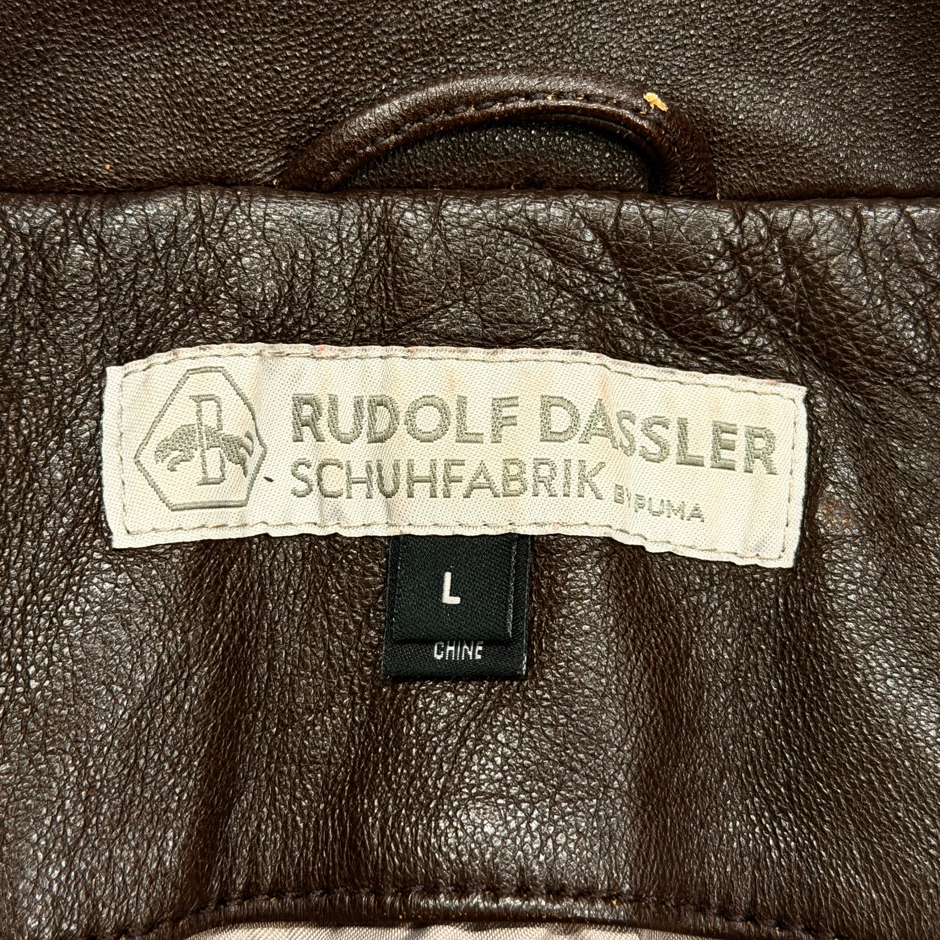 Rudolf Dassler Schuhfabrik By Puma Genuine Leather Double Breasted Jacket Women’s Large