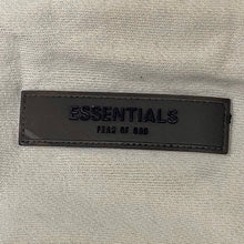 Load image into Gallery viewer, Fear Of God Essentials Flocked Logo Teens Wheat/Dark Gray Raglan Hoodie 14/16
