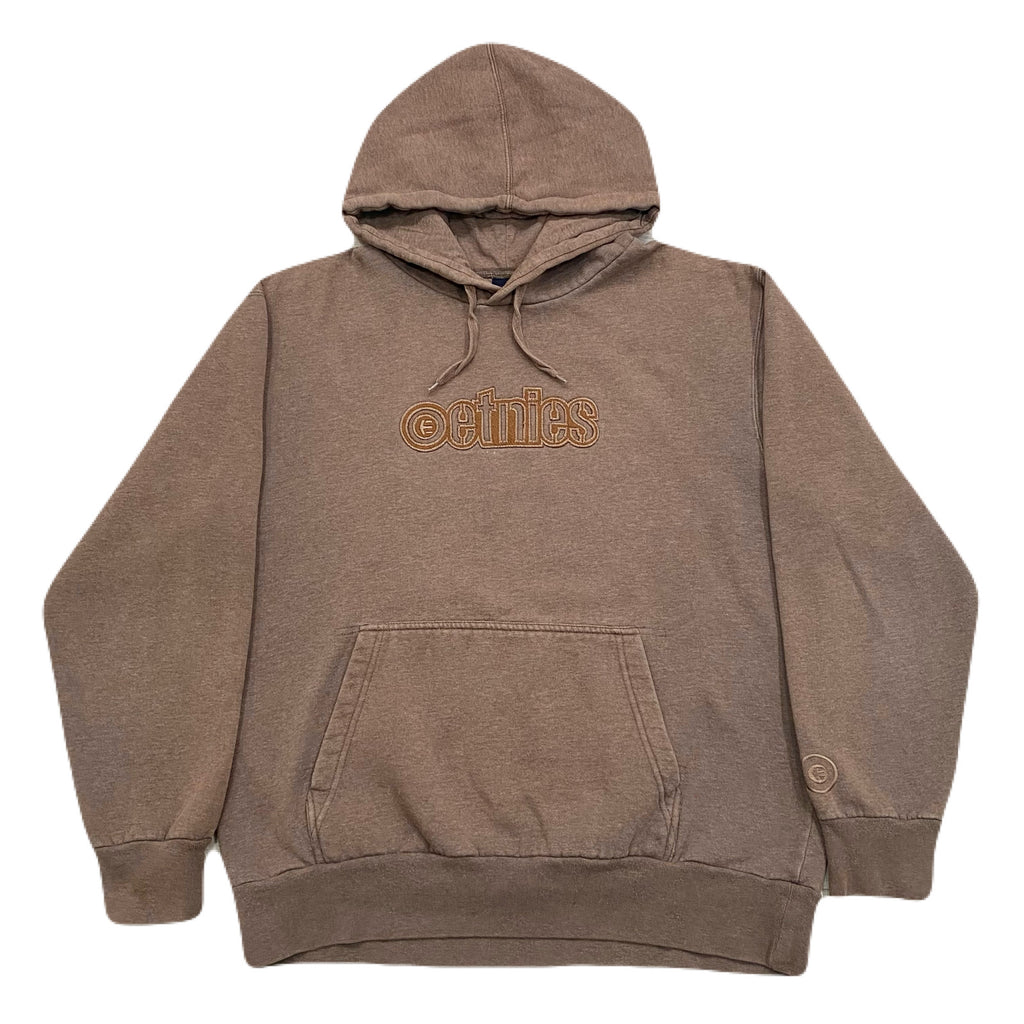 Vintage Etnies Skate Embroidered Logo Brown Skater Hoodie Men’s Large