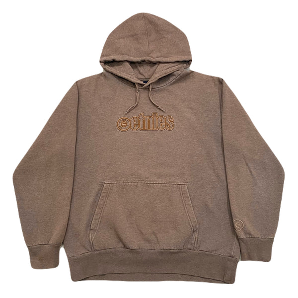 Vintage Etnies Skate Embroidered Logo Brown Skater Hoodie Men’s Large