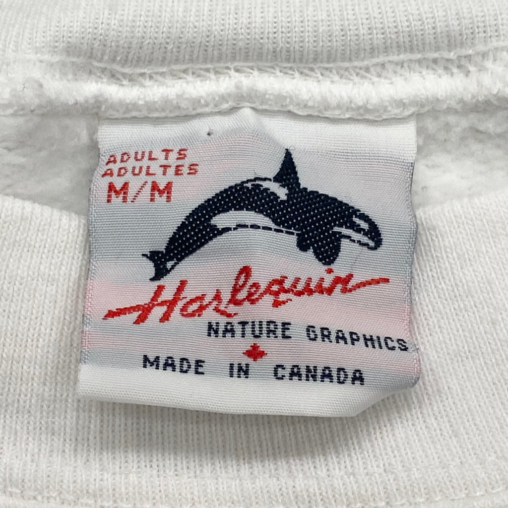 Vintage 1991 Harlequin Save A Day For Wildlife Double Sided Sweatshirt Adult Medium