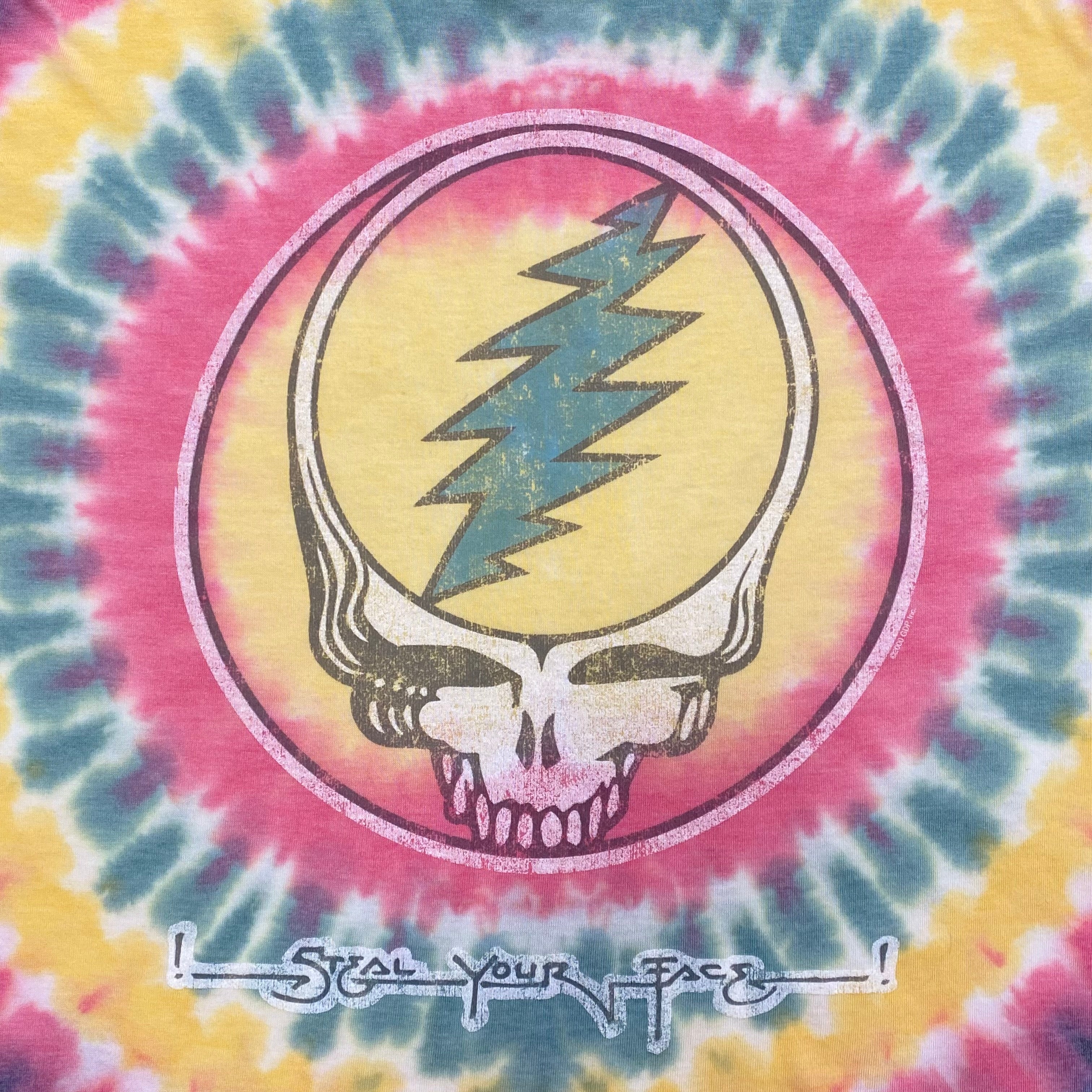 Liquid Blue Vintage Grateful Dead Steal Your Face Rasta Hippie Retro T-Shirt Men’s Large