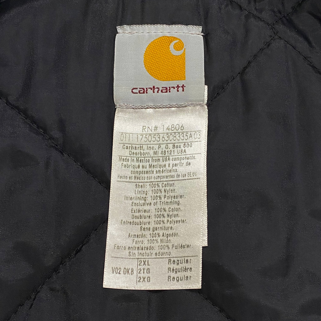 Vintage Carhartt Quilted Lined V02 DKB Dark Brown Canvas Vest Men’s 2XL