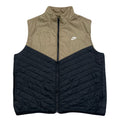 Nike Therma Fit Windrunner Quilted Beige Black Zip Puffer Vest Men’s Large