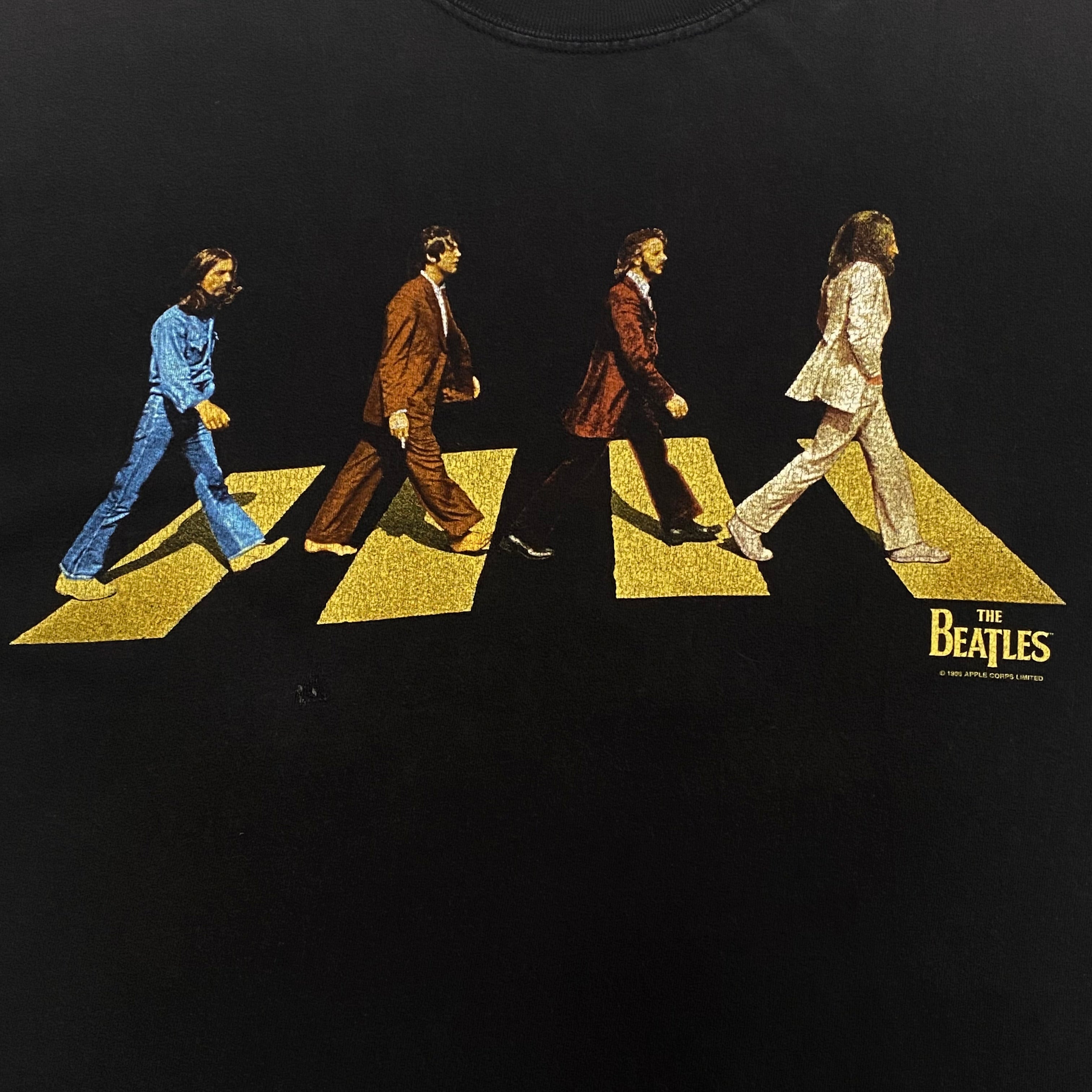 Vintage 1996 The Beatles Abbey Road Apple Corp M&O Knits T-Shirt Men’s XL